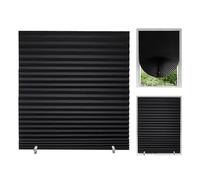 SLEEKEE 1 pieza Negro plisado cortinas, Persianas, no tejido plisado cortinas, Cortinas plisadas autoadhesivas, sin pinchazos cortinas de protección solar