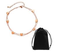 SLEEKEE 1 pulsera de corazón con 1 bolsa de almacenamiento negra, pulsera de doble capa con forma de corazón, accesorio de joyería de corazón, pulsera ajustable, regalo de cumpleaños para niñas,