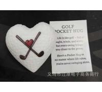 SLEEKEE 1 Regalo De Golf En Forma De Corazón Y 1 Bolsa De Regalo, Apoyo Entusiasta para El Evento, Bendiciones para Los Golfistas, Adecuado para El Aliento Y La Buena Suerte.
