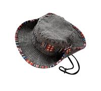 SLEEKEE 1 sombrero de vaquero occidental, sombrero plegable para el sol, sombrero de playa, sombrero de sol para mujer, sombrero de sol de estilo étnico, sombrero de cubo para hombre, sombrero de
