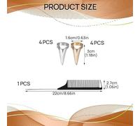 SLEEKEE 16 Anillos para El Cabello Enrollados Y 2 Peines De Cola Puntiagudos, Accesorios De Peinado Duraderos, Accesorios A Juego para Las Vacaciones, Adecuados para Maquillaje De Fiesta.