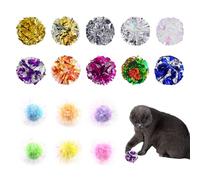 SLEEKEE 16 Bolas de Juguete para Gatos de Interior - Papel Ruidoso, Reutilizables, para Juegos Interactivos (6