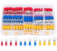 SLEEKEE 180 bloques de terminales prensados en frío, terminales de conector prensado, cables aislados, adecuados para garajes, piezas de coche, maquinaria, talleres.