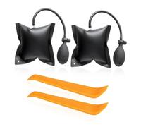 SLEEKEE 2 almohadillas de montaje negras y 2 barras elevadoras, cojín de aire, elevador para coches, puertas y ventanas y transporte de muebles