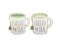 SLEEKEE 2 Broches En Forma De Taza De Té, Broches Lindos, Broches Creativos De Dibujos Animados, Broches De Metal, Broches Interesantes