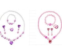 SLEEKEE 2 Juegos De Juegos De Joyas De Princesa, Que Incluyen Collar, Horquilla, Clip para La Oreja, Anillo, Accesorios De Vestir, Estilo De Niña Lindo Y Lindo.