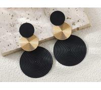 SLEEKEE 2 Pares De Aretes Redondos con Tres Círculos, Regalos De Joyería Navideña, Accesorios De Moda para Mujer, Adecuados para Uso Diario Y Disfraces De Fiesta.