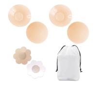 SLEEKEE 2 pares de parches para pezones, 1 par de parches para pezones en forma de flor, 1 bolsa de almacenamiento, parches para pezones para mujeres, reutilizables, hipoalergénicos, de silicona,