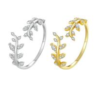 SLEEKEE 2 Piezas Anillos Ramificados, Anillos De Pedrería, Joyería Simple, Anillos De Mujer, Anillos Ajustables