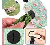 SLEEKEE 2 Piezas De Bolsas De Basura Portátiles para Mascotas, 2 Piezas De Collares Reflectantes Negros, Dispensadores De Bolsas De Caca De Perro, Accesorios para Mascotas Al Aire Libre.
