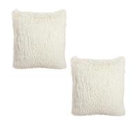 SLEEKEE 2 Piezas Fundas De Cojines De Felpa, Fundas De Cojines De Asiento De 45 X 45, Fundas De Cojines De Piel Sintética De Un Solo Color, Fundas De Cojines Cuadradas Y Esponjosas, Coche