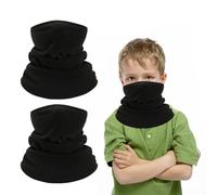 SLEEKEE 2 unidades de cuello para niños, cuello de forro polar a prueba de viento, máscara de invierno, adecuado para esquí, ciclismo, deportes al aire libre, gorro multifuncional para niños y niñas,