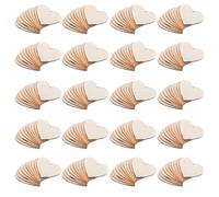 SLEEKEE 200 Piezas De Madera En Forma De Corazón En Blanco, Plantilla De Madera En Forma De Corazón, Decoración Artesanal De Madera DIY, Decoración De Libro De Visitas De Fiesta