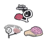 SLEEKEE 3 Broches De Metal Divertidos, Insignias De Esmalte, Broches De Personalidad Creativa, Adecuados para Decorar Mochilas, Ropa, Sombreros.