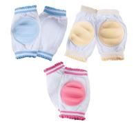 SLEEKEE 3 Pares De Rodilleras Para Bebé, Rodilleras Suaves Y Transpirables Para Gatear, Rodilleras Elásticas Y Antideslizantes, Multicolor, 0-3 Años