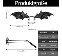 SLEEKEE 3 Piezas De Anteojos, Gafas De Sol Con Forma De Murciélago, Maquillaje Para Fiestas Navideñas, Marco De Metal Sin Impresión.