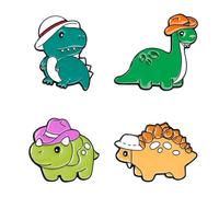 SLEEKEE 4 Piezas Pequeños Broches De Dinosaurios, Broches De Dibujos Animados, Lindos Broches, Accesorios Decorativos para Mochila, Broches para Niños