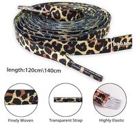 SLEEKEE 5 Pares De Cordones De 120 Cm De Largo Hechos De Lona Con Estampado De Leopardo, Versión Ancha De Los Cordones Hechos De Hilo De Nieve, Adecuados Para Calzado Deportivo, Calzado Informal.