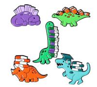 SLEEKEE 5 Piezas Broches De Libro De Dinosaurios, Broches Lindos, Broches Creativos De Dibujos Animados, Broches para Niños, Broches Creativos
