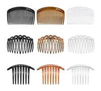 SLEEKEE 9 peines laterales franceses, accesorios para el cabello para mujer, cepillo decorativo para el cabello, peine, agarre fuerte, cepillo liso, adecuado para todo tipo de cabello (negro, marrón y