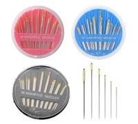 SLEEKEE 90 Piezas Agujas De Coser A Mano, Agujas De Coser A Mano con Mango Dorado, Agujas De Coser Empaquetadas, Agujas De Bordar En Diferentes Tamaños, Juego De Agujas De Coser para El Hogar