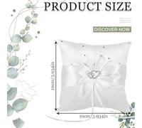 SLEEKEE Almohada De Anillo Blanco De 1 Pieza, Decoración De Pétalos Blancos De 200 Piezas, Almohada Cuadrada De Anillo De Corazón Doble, Accesorios De Decoración De La Sala De Bodas.