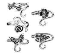 SLEEKEE Anillos De Crochet De 4 Piezas, Anillos De Crochet Abiertos, Accesorios para Tejer A Mano, Anillos De Tejido, Anillos De Crochet Ajustables, Tensor De Hilo