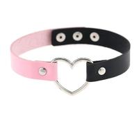 SLEEKEE Anillos De Cuello De Estilo Punk De 3 Piezas, Collares Góticos De Corazón De Melocotón, Cadenas De Cuero Geniales, Adecuados para Bailes, Fiestas, Fiestas De Cumpleaños (3 Colores).