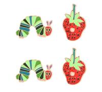 SLEEKEE Broches De Escarabajo De Fresa De 4 Piezas, Insignias Divertidas De Insectos De Frutas, Alfileres Que Combinan con Todo, Adecuados para La Decoración De Fiestas DIY.