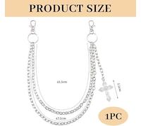 SLEEKEE Cadena De Pantalones Cruzados De 2 Piezas, Cadena De Uso Multicapa, Moda De Estilo Gótico, Todo Fósforo, Adecuada para Jeans, Decoración De Faldas.