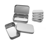 SLEEKEE Caja De Almacenamiento De Metal De 4 Piezas con Tapa, Caja De Hierro Rectangular Esmerilada, Caja De Almacenamiento De Piezas Pequeñas, Caja De Almacenamiento Multiusos