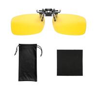 SLEEKEE Clip para visión nocturna, bolsa de espejo, paño para gafas, lentes nocturnas, clip antirreflejo, accesorios, amarillo, 134 x 60 x 40 mm