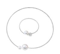 SLEEKEE Garilla De Perlas Abiertas De 1 Pieza, 1 Pulsera De Perlas Abiertas, Joyería De Perlas De Imitación Abiertas, Collar De Mujer De Moda, Accesorios Elees para Mujeres