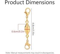 SLEEKEE Hebilla Magnética para Collar De 12 Piezas, Hebilla Magnética Esférica, Accesorios De Cadena De Extensión De Joyería, Adecuados para Pulseras De Bricolaje, Acabado Y Sujeción De Collares.