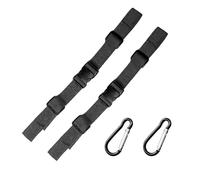 SLEEKEE Juego de 2 correas antideslizantes con hebillas y 2 hebillas con mosquetones, correas con hebilla antideslizante para mochilas, hebillas ajustables para maletín, bandolera fija (negro)