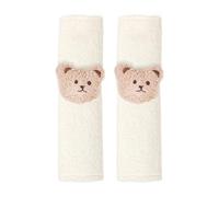 SLEEKEE Juego de 2 fundas para cinturón de seguridad de coche, almohadillas de felpa para el cinturón de seguridad, para coche, cochecito, mochilas, correas de guitarra (blanco)