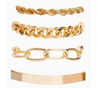 SLEEKEE Juego De Pulseras De 8 Piezas, Apilables con Joyas De Pulsera, Fáciles Y Exquisitas De Usar con Accesorios, Tendencia De Moda De Metal En Estilo Punk.