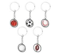 SLEEKEE Llaveros De Juego De Pelota De 5 Piezas, Recuerdos Deportivos, Llaveros Creativos, Llaveros De Fanáticos, Llaveros Divertidos