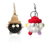 SLEEKEE Llaveros de Peluche, Personalizados y Creativos para Bolsos de Dibujos Animados (Negro+Color), Negro+Color, Talla Única