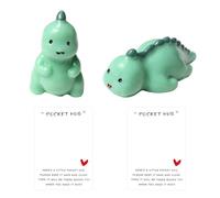 SLEEKEE Mini Dinosaurios De 2 Piezas, Lindos Adornos De Dinosaurios, Decoraciones Artesanales De Resina, Decoraciones De Dinosaurios Que Abrazan Bolsas, Dinosaurios De Regalo Divertidos