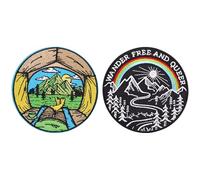 SLEEKEE Pack De 2 Parches sobre El Tema del Paisaje Al Aire Libre, Parches Bordados, Parches Termoadhesivos, Adornos para Ropa, Parches para Reparación De Ropa