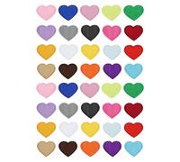 SLEEKEE Pegatinas De Tela Bordadas con Amor Multicolor De 40 Piezas, Diseño Autoadhesivo Sin Costuras, Decoración De Accesorios De Vestir, Lindos Accesorios De Aplicación.