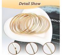 SLEEKEE Pulseras Doradas De 14 Piezas Y Anillos De 7 Piezas, Pulseras Brillantes Personalizadas, Anillos Simples Y De Moda, Amigos.