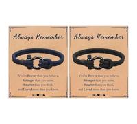 SLEEKEE Pulseras Tejidas a Mano Niño - 2 Piezas y 2 Tarjetas, Diseño Sencillo