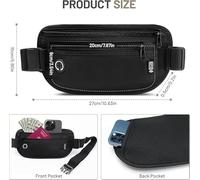 SLEEKEE Riñonera para Deportes Al Aire Libre De 1 Pieza, Tarjetero Negro Antidesmagnetización De 1 Pieza, Riñonera Impermeable para Teléfono Móvil, Tarjetero Portátil para Identificación.