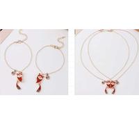 SLEEKEE Se Pueden Compartir 1 Par De Collares Y 1 Par De Pulseras, Estilo De Costura De Zorro De, Atracción De Piedra Magnética, Joyas De Regalo Conmemorativo De La Amistad.