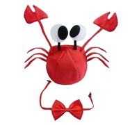 SLEEKEE Sombrero de Cangrejo Con Pajarita - Disfraz de Halloween y Decoración de Fiesta de Navidad Para Adultos, Niños y Niñas - 2 Piezas Ajustables