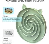 SLEEKEE Tazones De Comida Lenta De 2 Piezas para Mascotas Y Raspador De 1 Pieza, Silicona Antideslizante De Grado Alimenticio, Comida Lenta, Adecuada para Que Gatos Y Perros Coman A Diario.