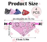 SLEEKEE Toallitas Triangulares De Saliva para Mascotas De 4 Piezas, Collares De 4 Piezas para Coles De Campana, Bufandas Estampadas para Perros, Collares Ajustables con Garras para Perros.