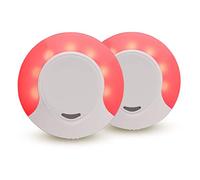 Sleep Aid - Luz de noche roja con sensor automático de anochecer a amanecer, LED azul bajo promueve la producción de melatonina y un sueño saludable, palanca de encendido y apagado, paquete de 2